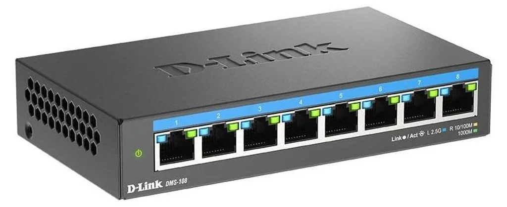 Switch D-Link DMS-108 8 Ports 2.5 GbE Silencieux avec Boîtier Métallique - 9