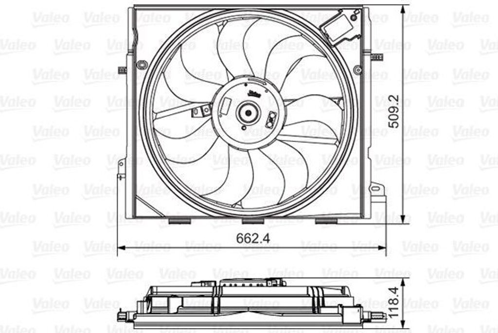 VALEO 696873 Kühlerlüfter OE 214816969R kompatibel mit Espace