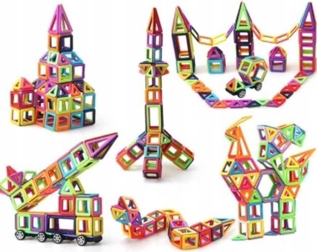 Klocki Magnetyczne Panele Neodymowe 128 El Zestaw Zdjęcie produktu 