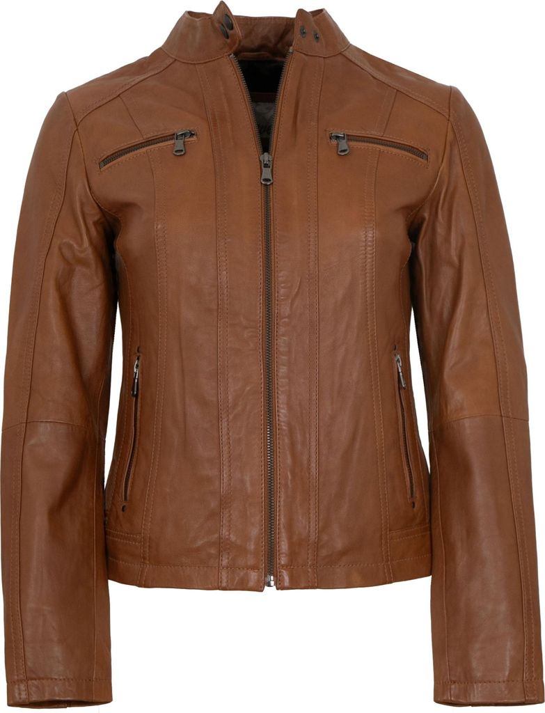 7eleven - Damen Lederjacke Lammnappa cognac : 44