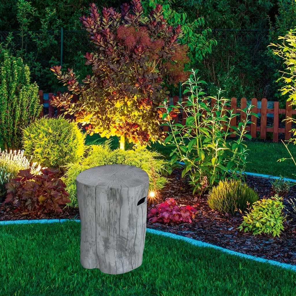 Cache-bouteille de Gaz Décoratif Aspect Bois Gris ELEMENTI 62 cm