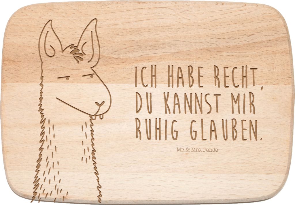 Mr. & Mrs. Panda schneidbrett Lamakopf Genervt - Transparent - Geschenk, Beste Freundin, Frühstücksbrettchen, vesperbrett, Büro, Frühstücksbre...