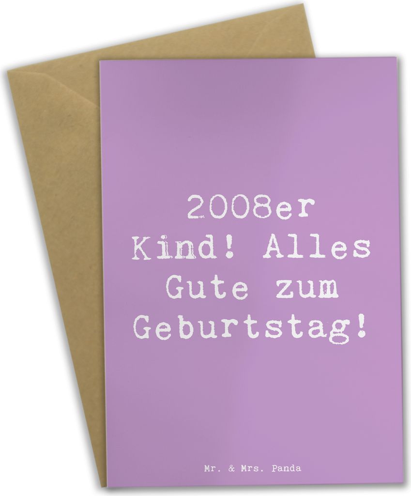 Mr. & Mrs. Panda babykarte Spruch 2008 Geburtstag - Lavendeltraum - Geschenk, dankeskarten, einladungskarten, weihnachtskarten, osterkarte, Glückw...