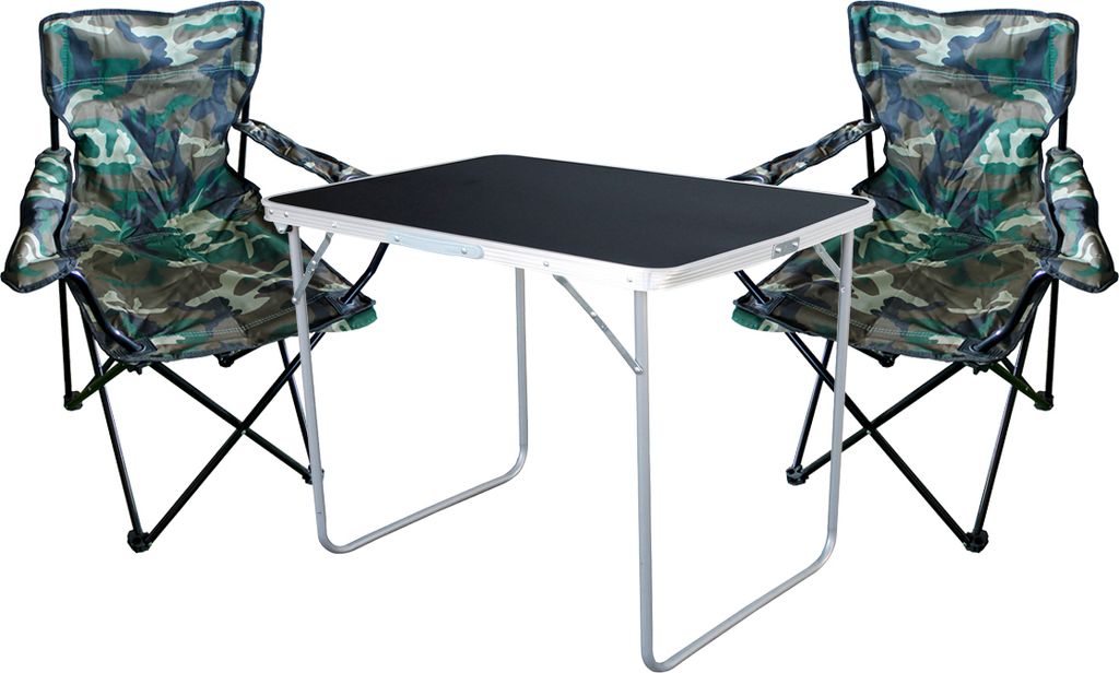 3-tlg Camping Set Gartenmöbel Campingtisch 2 Campingstuhl Klappstuhl