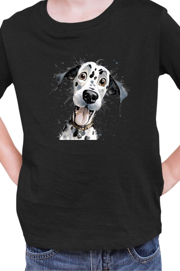 Kinder T-Shirt Funny Dogs Breeds Dalmatian Dog Breed, 5-6 Jahr - 116 / Schwarz