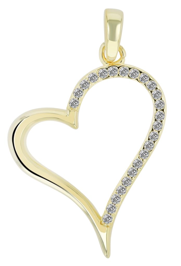 925/- Echt Silber Herzanhänger "Avia" mit Zirkonia, Produktbild 