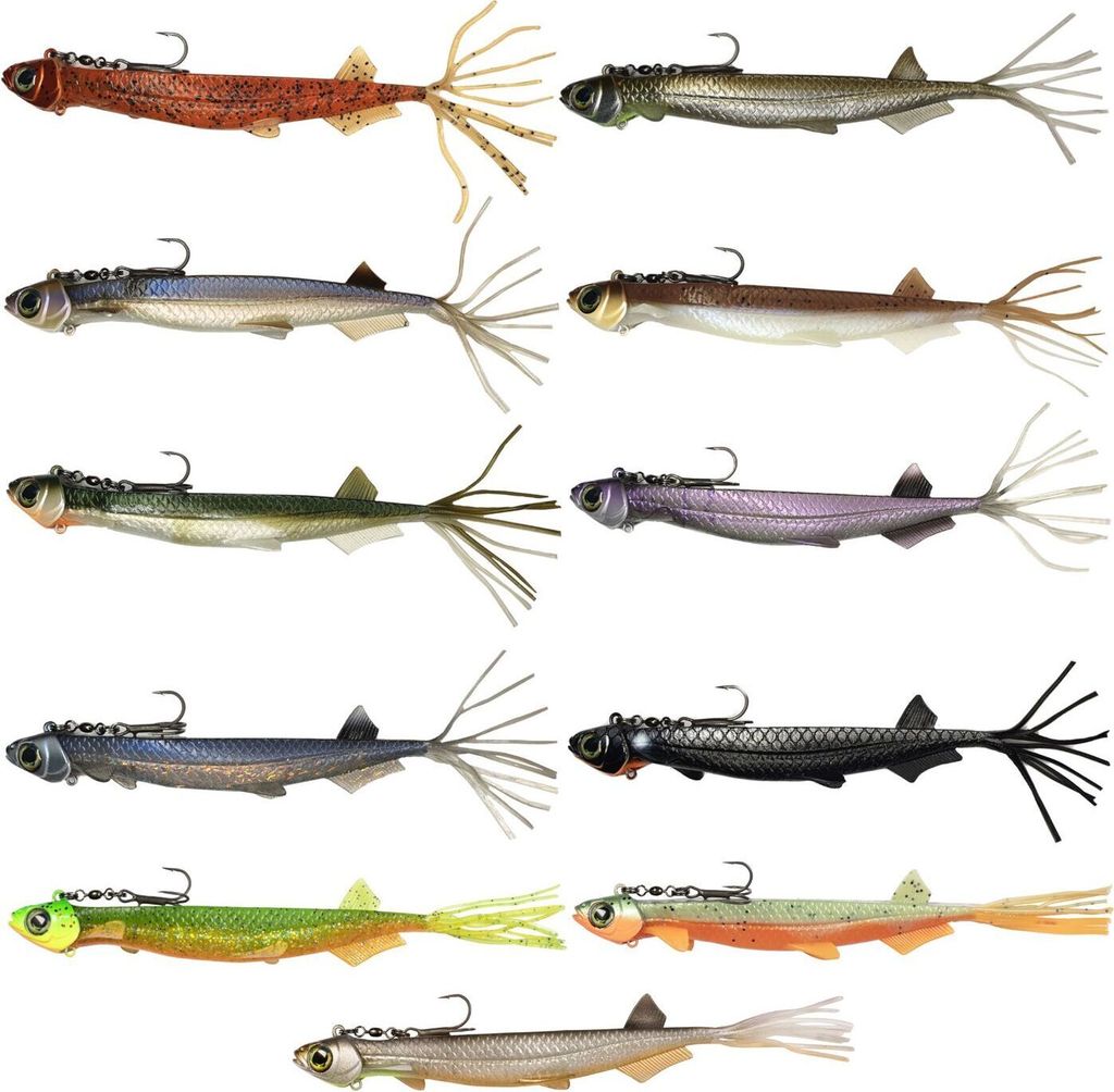 Quantum 21cm 60g Pelagic Shad Set Hairy - montierter Gummifisch, Farbe:Baby Zander