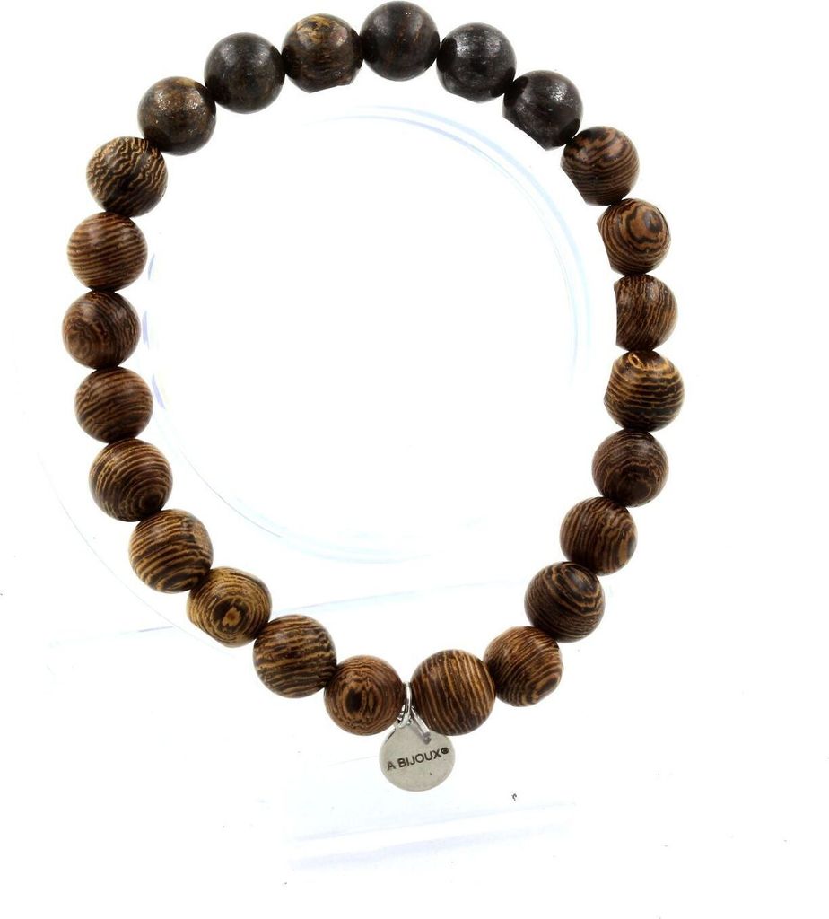 Armband aus Bronzitperlen + Holz 8 mm
