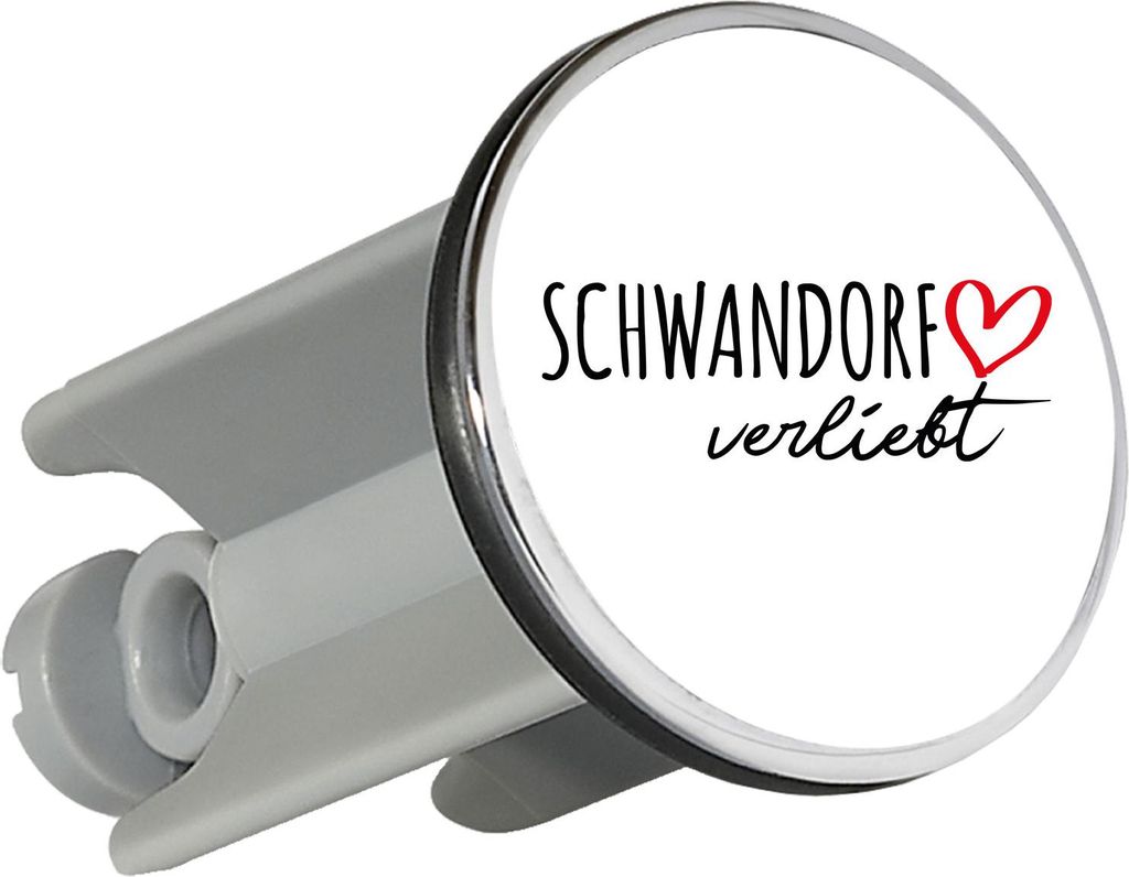 Huuraa Waschbeckenstöpsel Schwandorf verliebt 4cm höhenverstellbar Abflussstopfen Geschenkidee