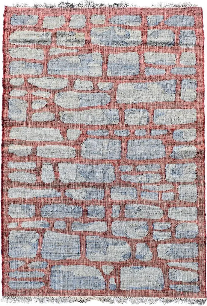 JUTAP Tapis de Jute Fait Main avec Motif Géométrique Moderne - 120x180cm