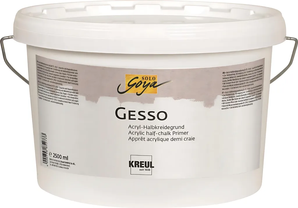 Gesso blanc couvrant SOLO Goya apprêt acrylique mat pour artistes - 2,5L