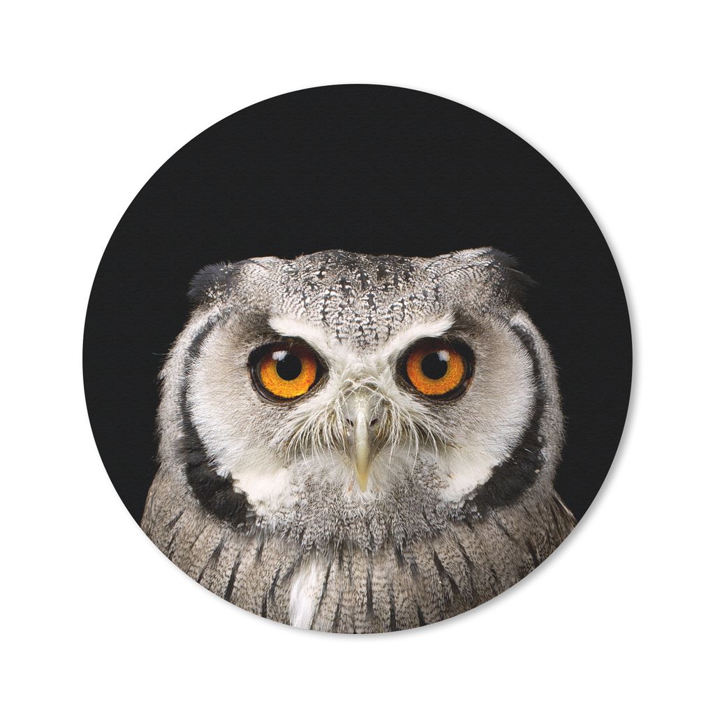 MuchoWow Mauspad Mousepad Porträt Eule 50x50 cm - Mousepads - Maus Mat - Pad - Mausunterlage - Vinyl