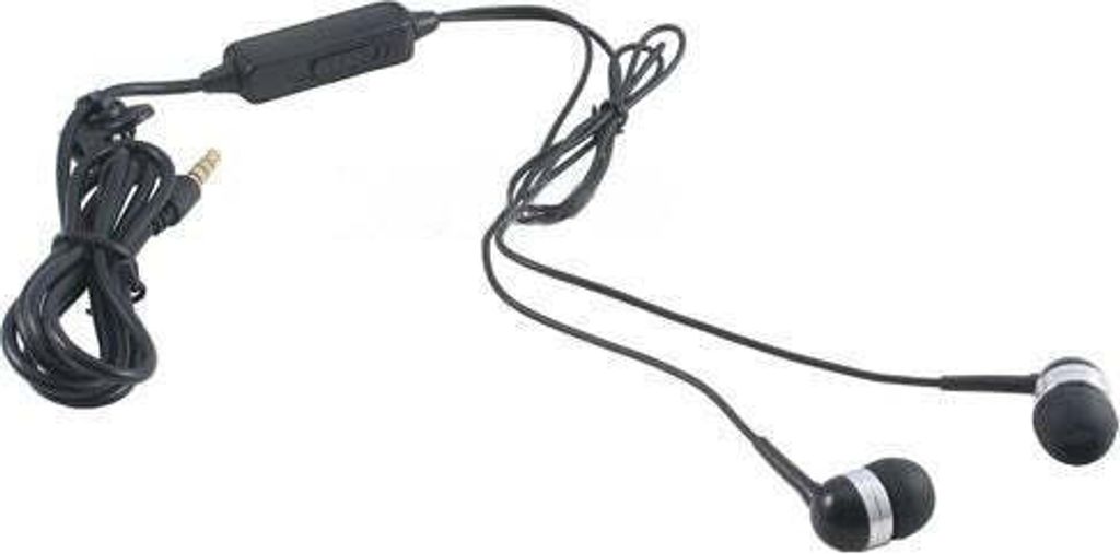 SYSTEM-S Stereo In Ear Kopfhörer 3.5 mm Klinke AUX Lautstärkeregler in Schwarz