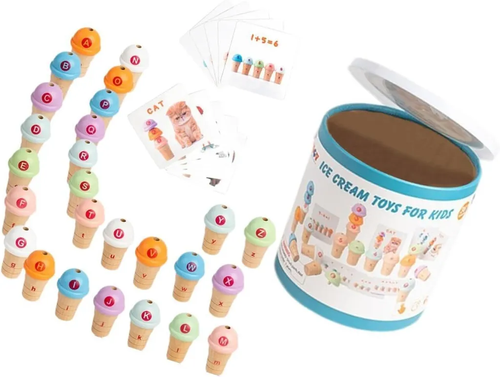 Jouet De Comptage De Glace En Bois Avec Chiffres – éducatif Et Motricité Fine Pour Enfants