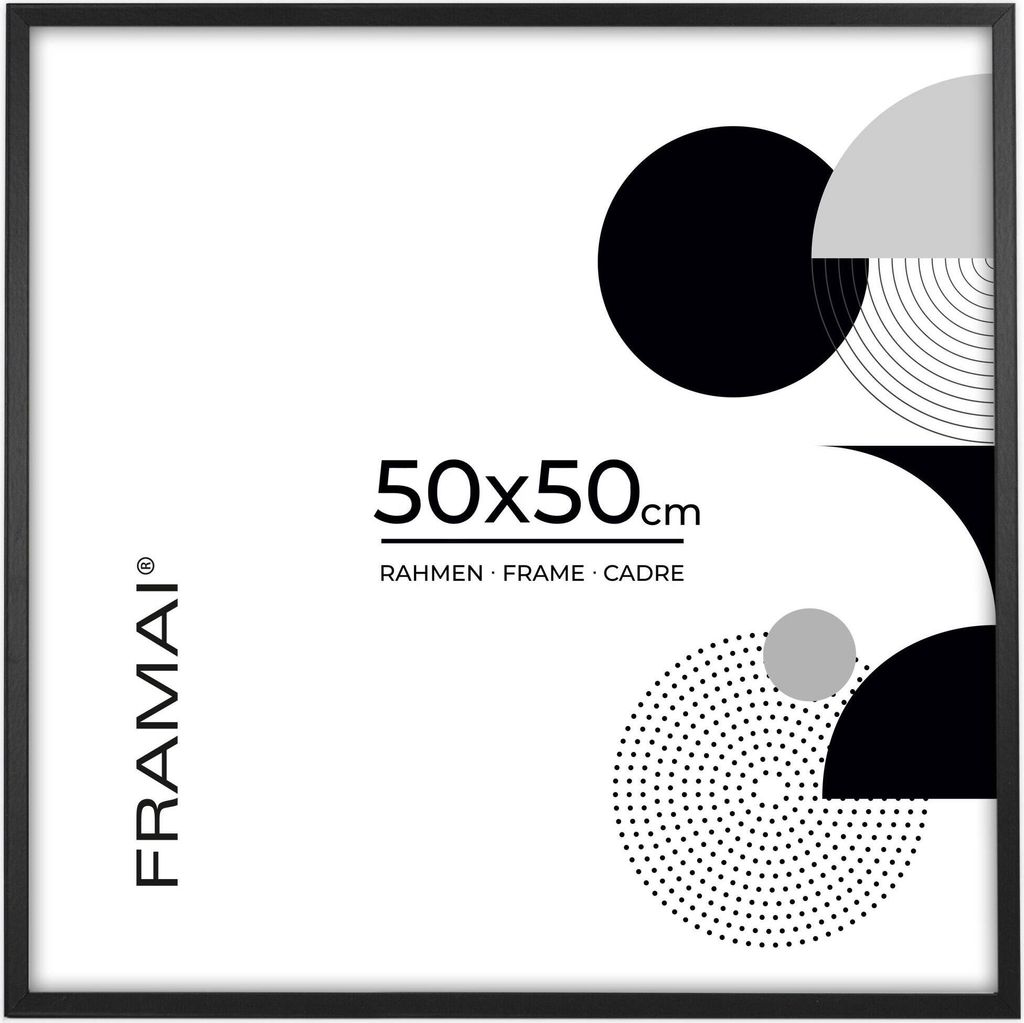 A product image for a picture frame, showing abstract geometric shapes and text indicating the size and type of frame.
