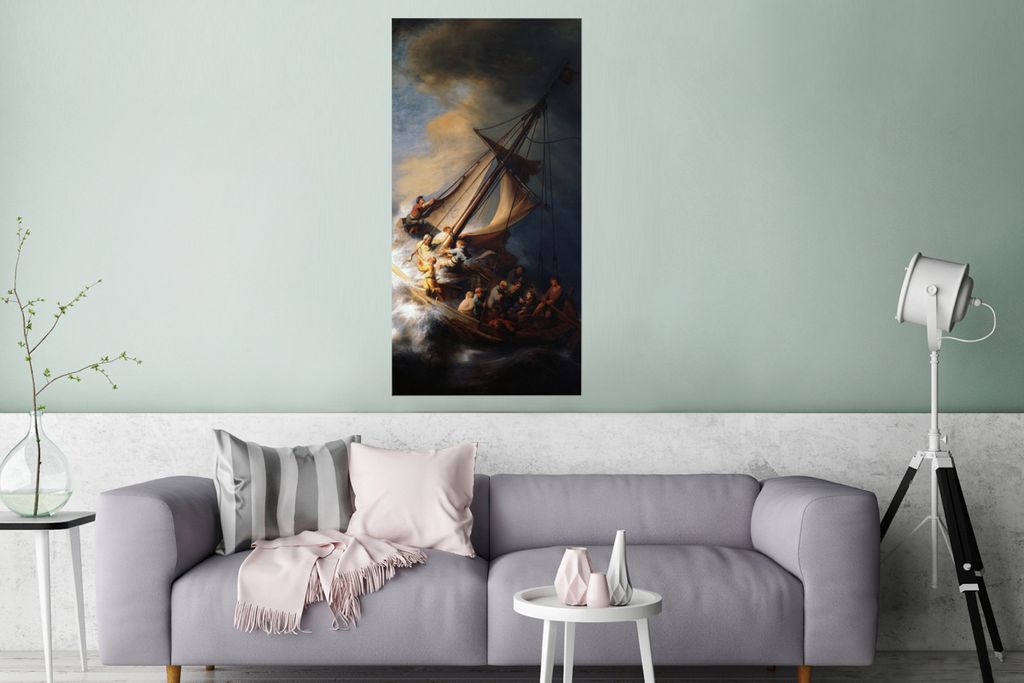 Poster - Der Sturm auf dem See Genezareth - Rembrandt van Rijn - 60x120 cm