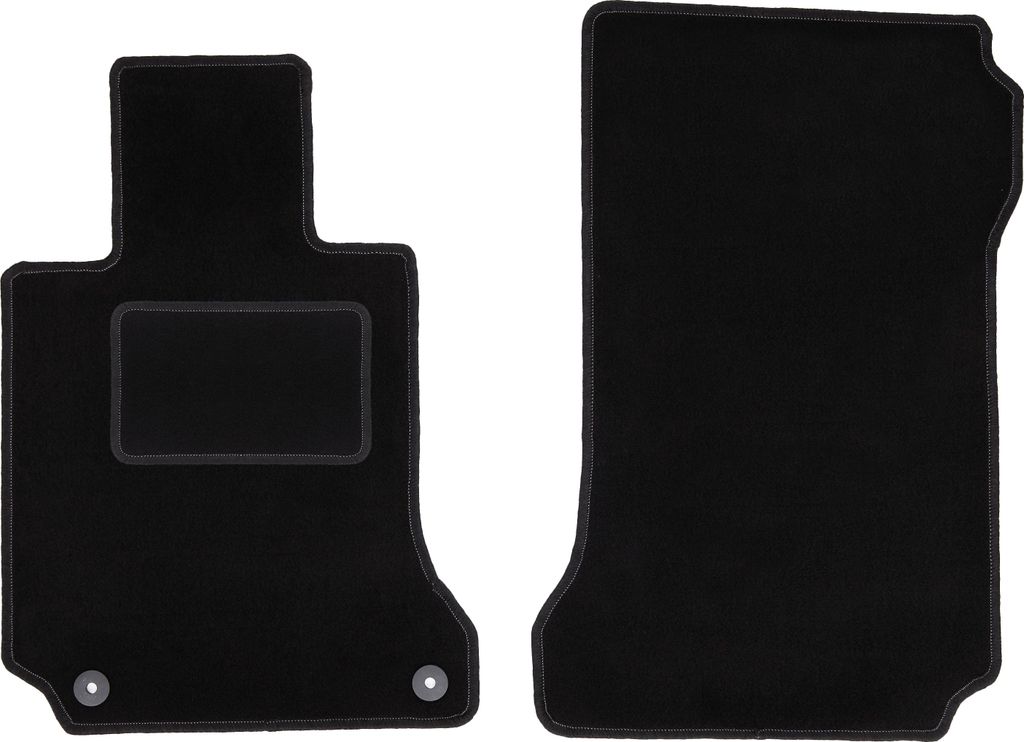 Velours-Fußmatten Vorne passend für Mercedes C W204 (Limousine, Kombi, Coupé, Bj. 2007-2014) – schwarz, passgenau, mit Befestigungen set 2 Stk...