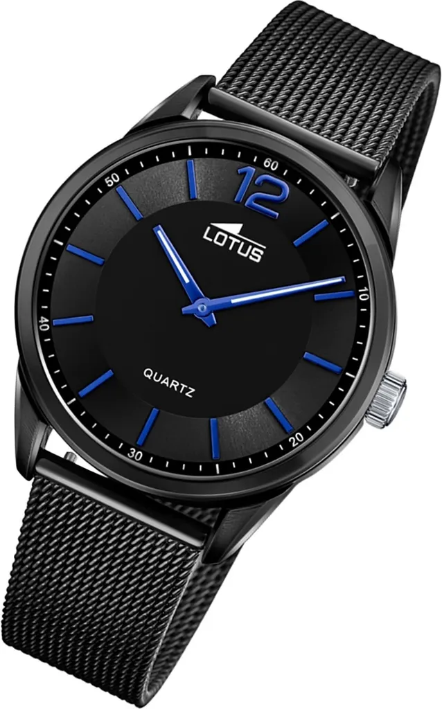Lotus Watches Uomo 18536/4 – Orologio In Acciaio Brunito, Quadrante 42 Mm, Cinturino Pelle Coccodrillo