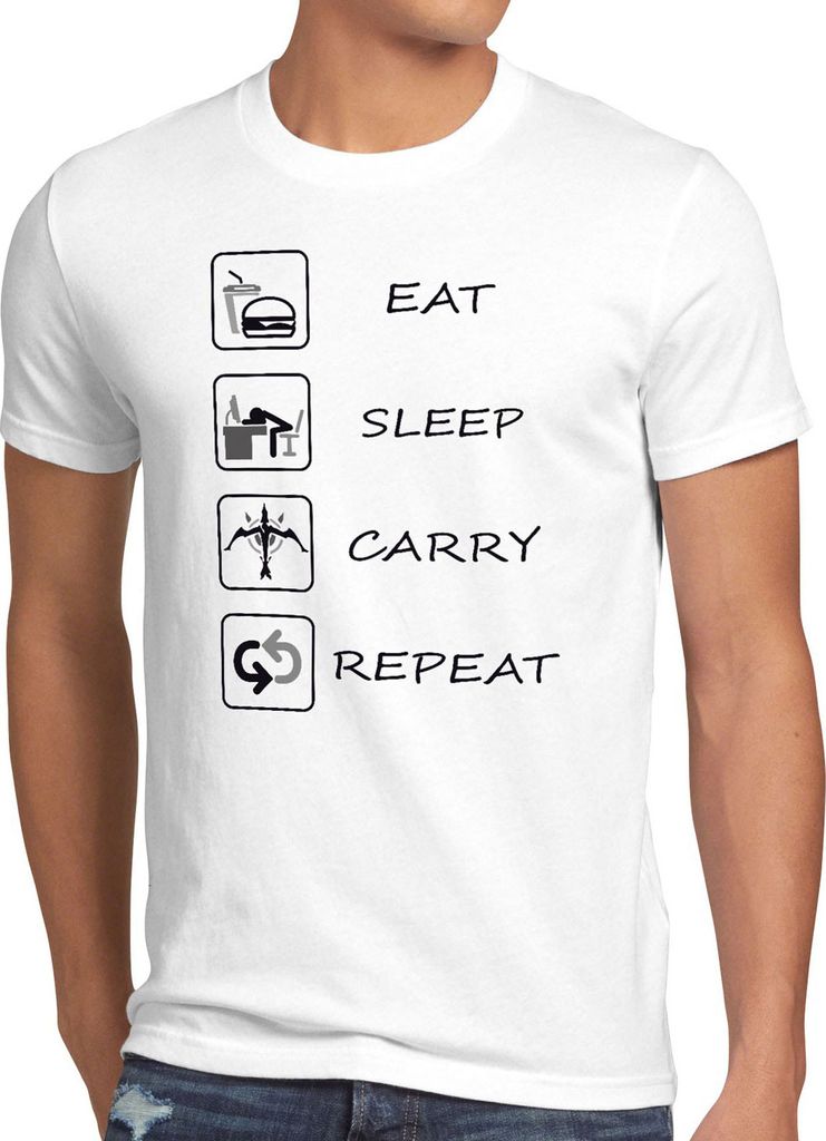 BaumwolleCloud Eat Sleep Carry Repeat Herren T-Shirt