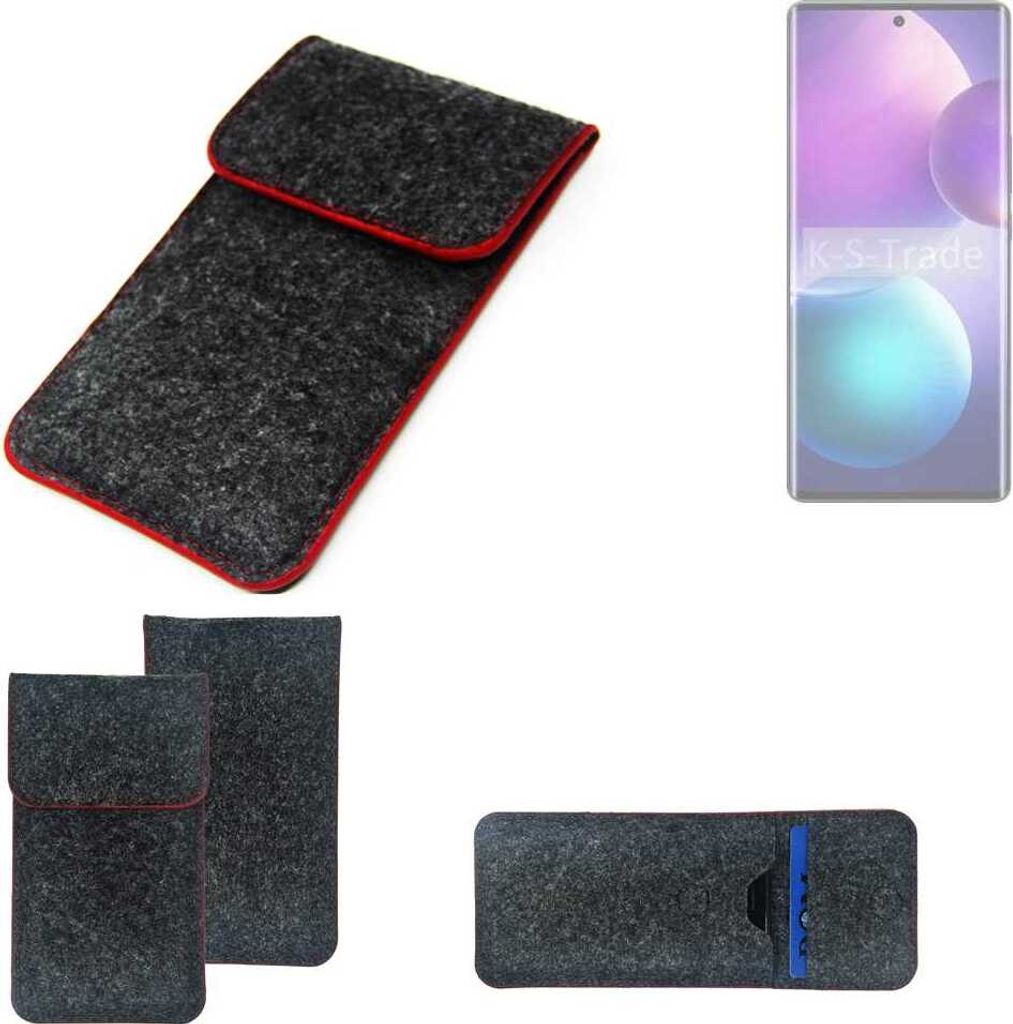 K-S-Trade Handy Schutz Hülle kompatibel mit Infinix Zero 40 4G Schutzhülle Handyhülle Filztasche Pouch Tasche Case Sleeve Filzhülle dunkelgrau