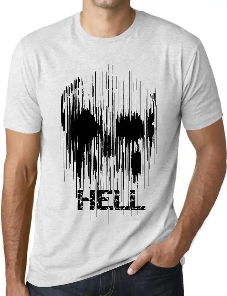 Herren Grafik T-Shirt Schädelhölle – Skull Hell – Öko-Verantwortlich Vintage Jahrgang Kurzarm Lustige Druck Geburtstag Geschenk Mann