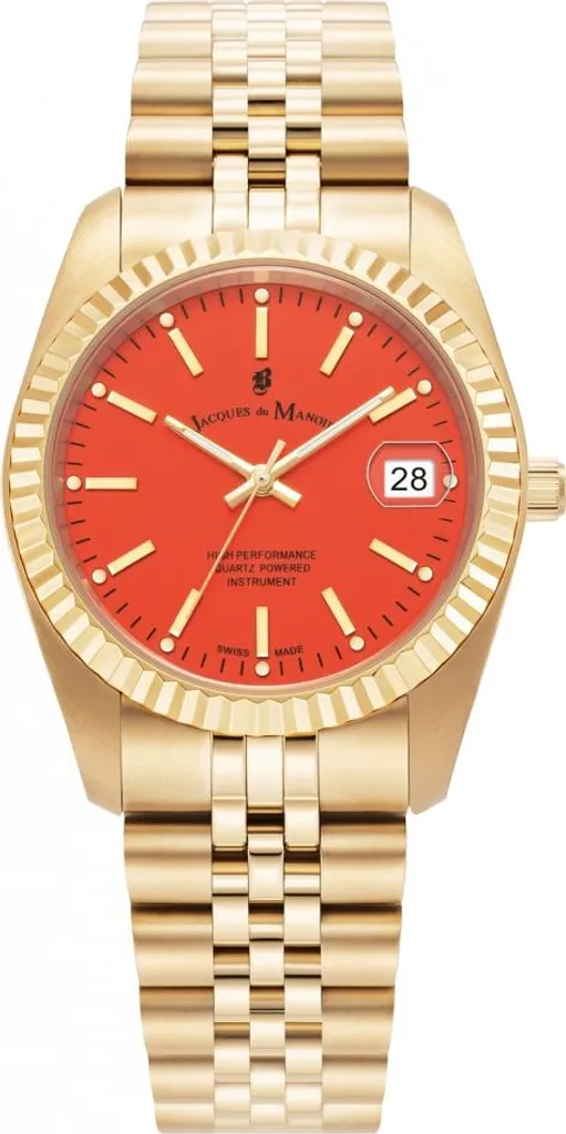 Montre femme chic orange JACQUES DU - Idéale pour le bureau et sorties