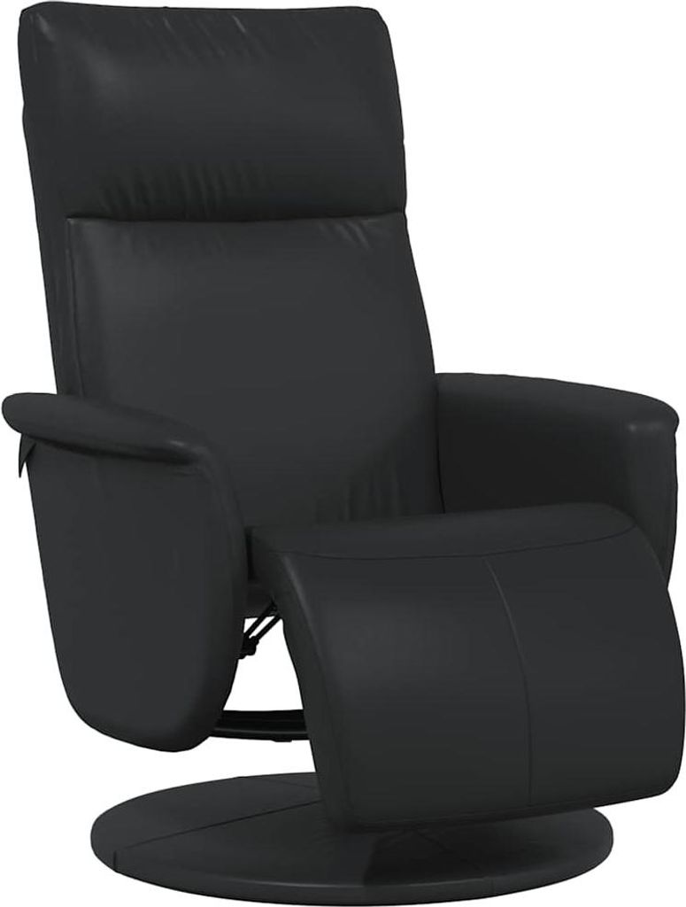vidaXL Relaxsessel mit Fußteil Schwarz Kunstleder
