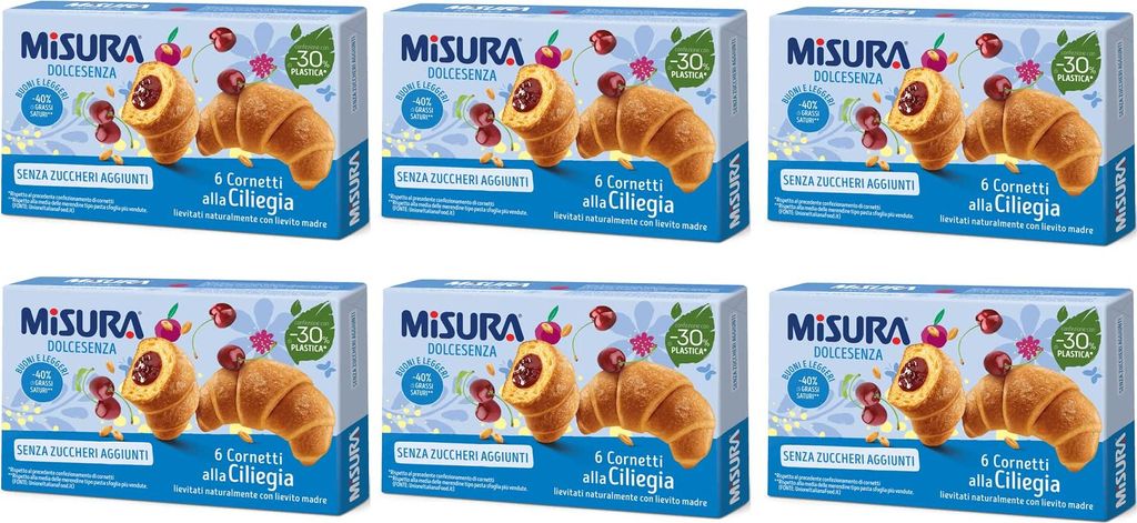 6x Misura Dolcesenza Cornetti alla Ciliegia Senza Zuccheri Produktbild 