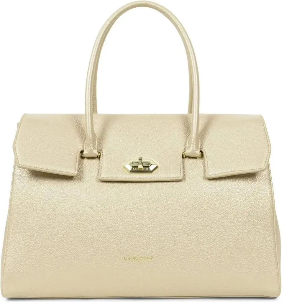 Sac Lancaster Foulonné Milano XL Champagne en Cuir de Vachette Souple