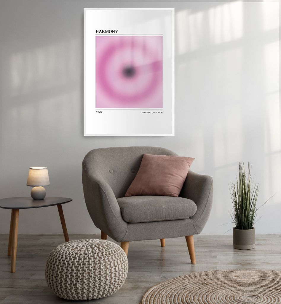 Poster Aura pinkes Teufelsauge, groesse_poster:30x40 cm, groesse_rahmen:weiß 30x40 cm