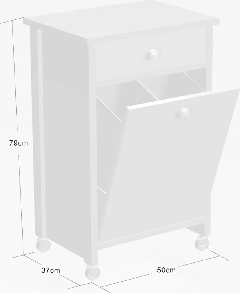 Meuble cuisine avec 2 poubelles intégrées et tiroir chêne gris 79cm - 6