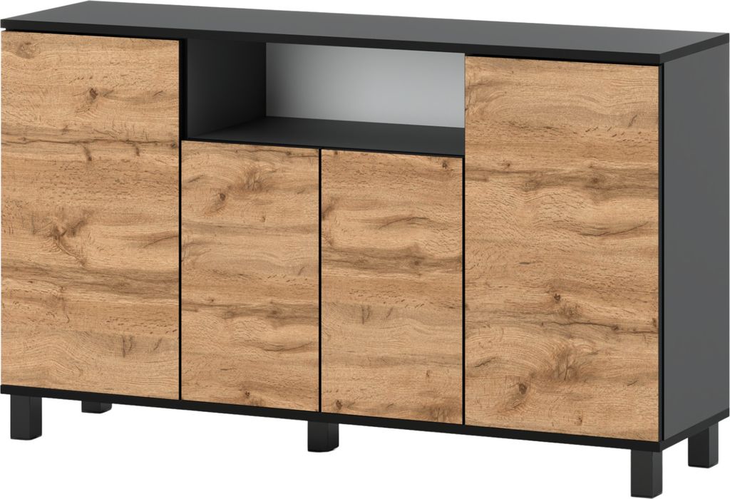Vicco Waschbeckenunterschrank Edge, Weiß/Eiche, 60 X 57 Cm Mit 2 Türen