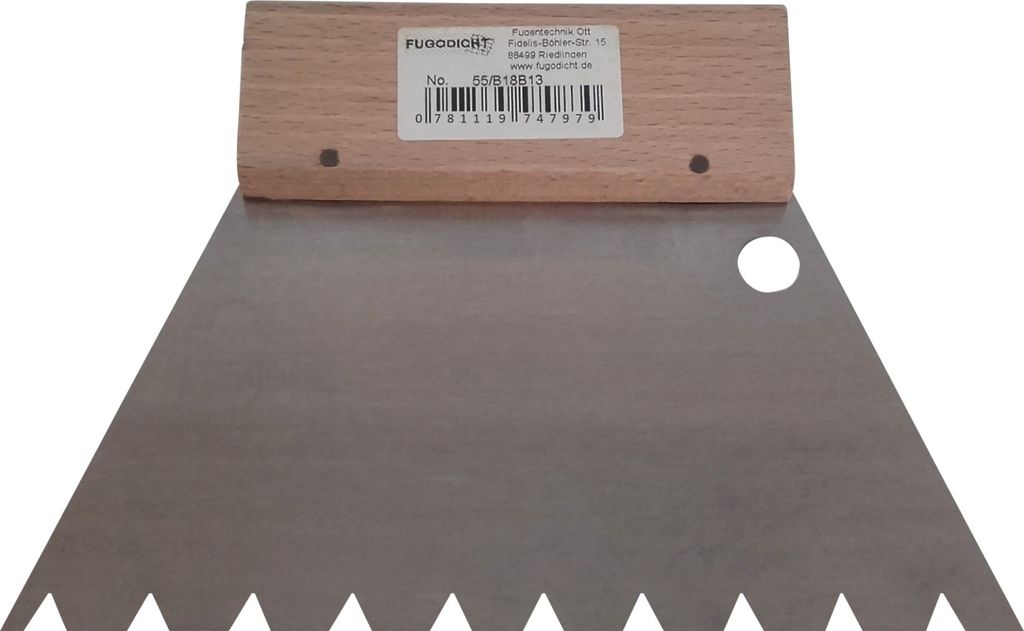 Leim Klebstoff Trapez Zahnspachtel Bodenleger 180mm x 130mm gezahnt B13 (11.5x7.0mm)