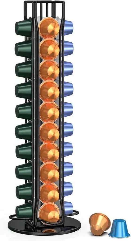 Distributeur de capsules rotatif 40 unités pour machine à café, noir