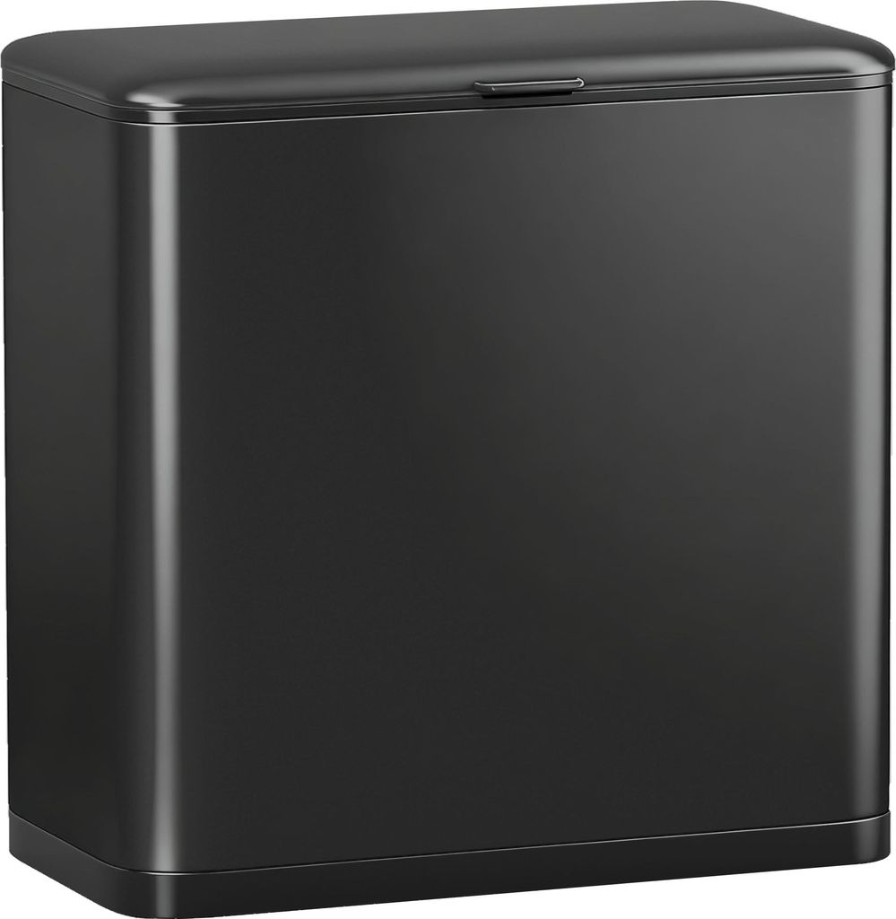 HOMCOM Mülleimer 8 L hängend Abfalleimer mit ofen bleibendem Deckel und abnehmbarem Inneneimer, Abfallsammler, Edelstahl, Schwarz, 29,7 x 17,4 x ...