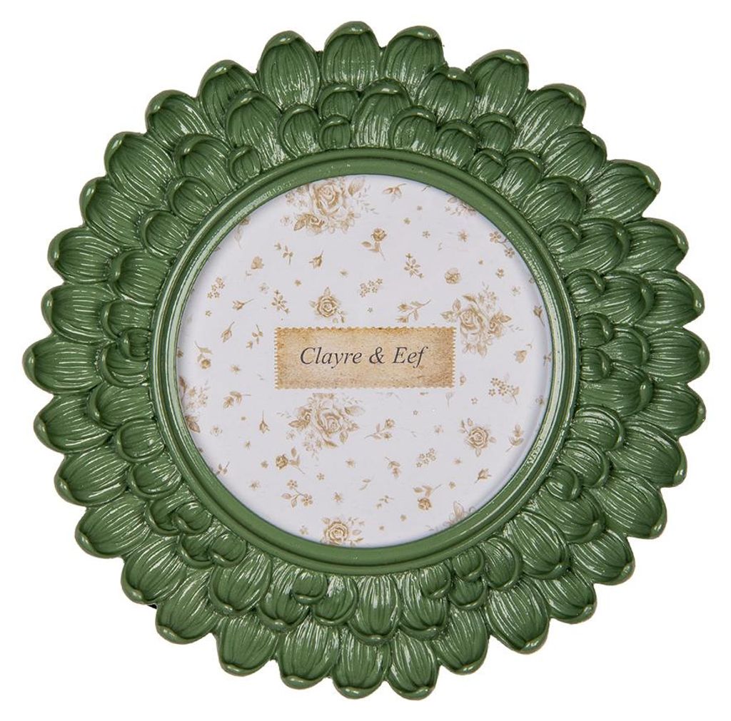 Clayre & Eef Cadre photo Ø 10 cm Vert Plastique Image du produit 