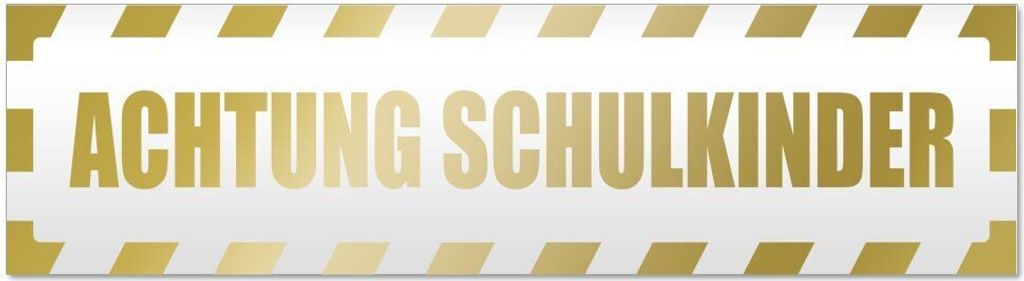 Kiwistar Achtung Schulkinder gestreift Magnetschild Schild magnetisch - 45cm Gold - Magnetfolie für Auto PKW Kfz