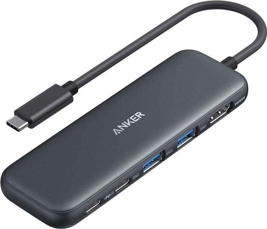 Anker 332, Kabelgebunden, USB 3.2 Gen 1 (3.1 Gen 1) Type-C, 100 W, Schwarz, 5 Gbit/s, 4K Ultra HD