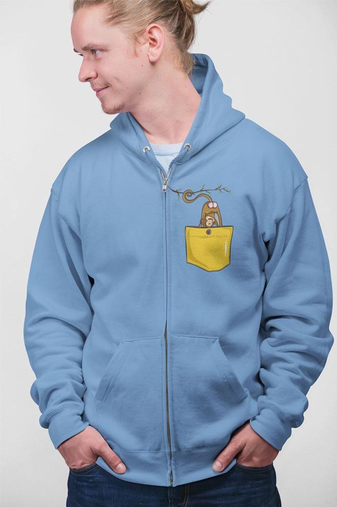 D&B Uni Hoodie ZIPPO00021 Monkey Butt Hellblau-Größe L
