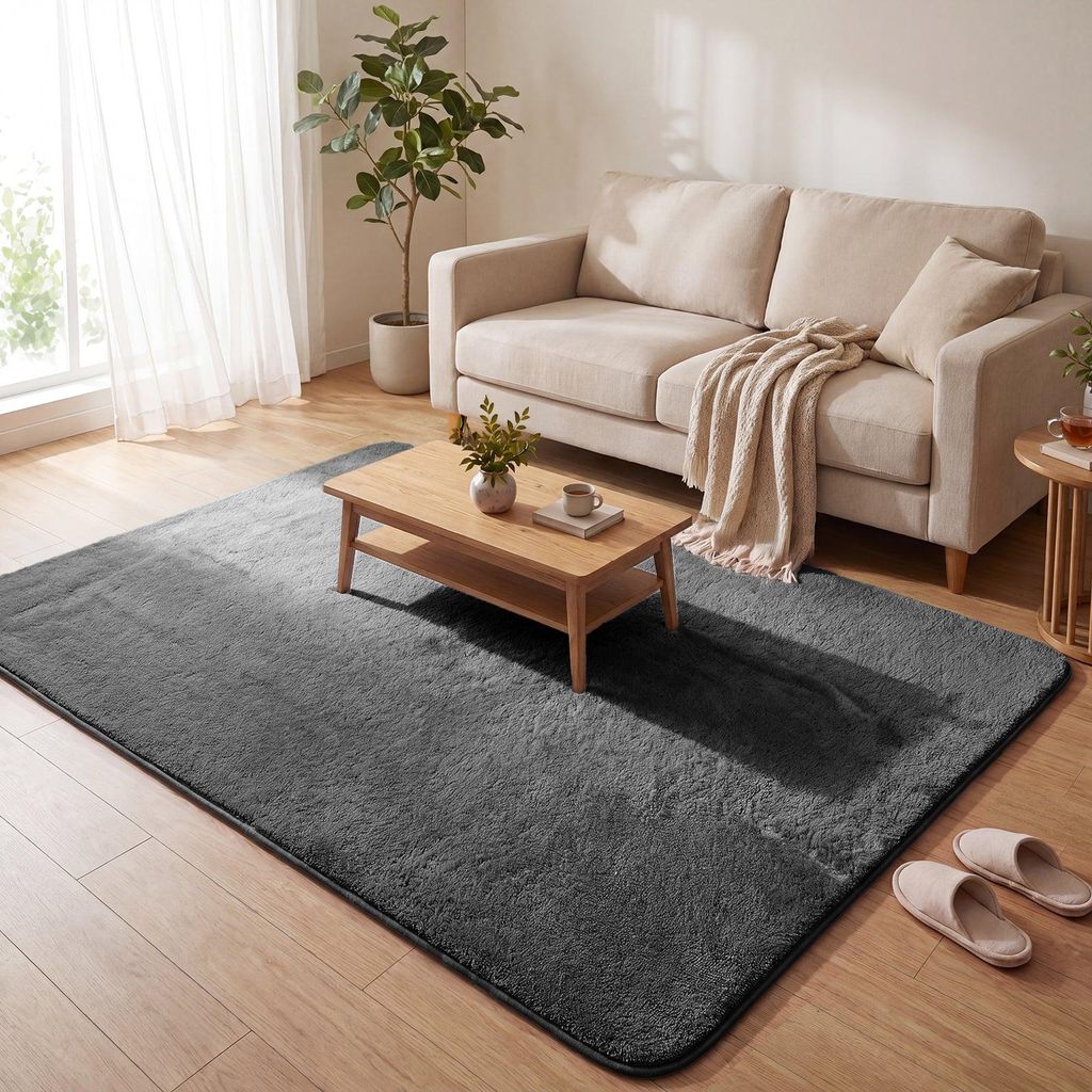 VOUNOT® Weicher Kurzflor Teppich Wohnzimmer mit Produktbild 
