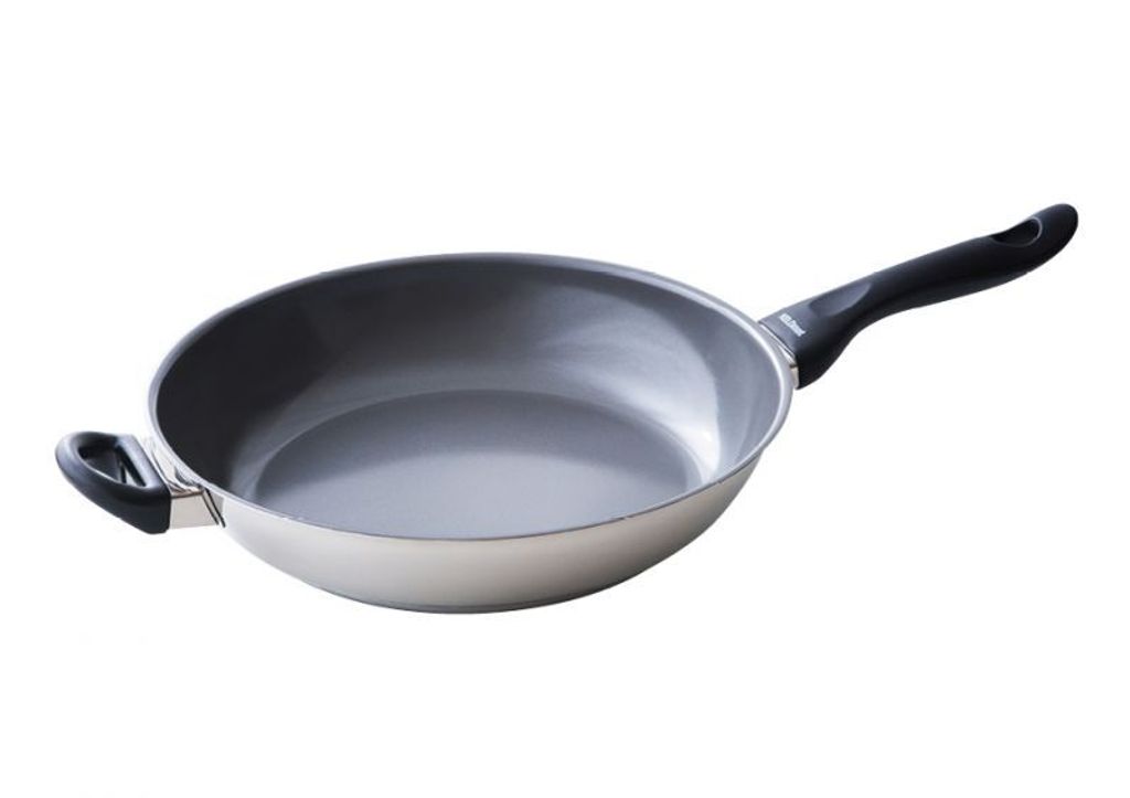A product shot of a frying pan on a white background.