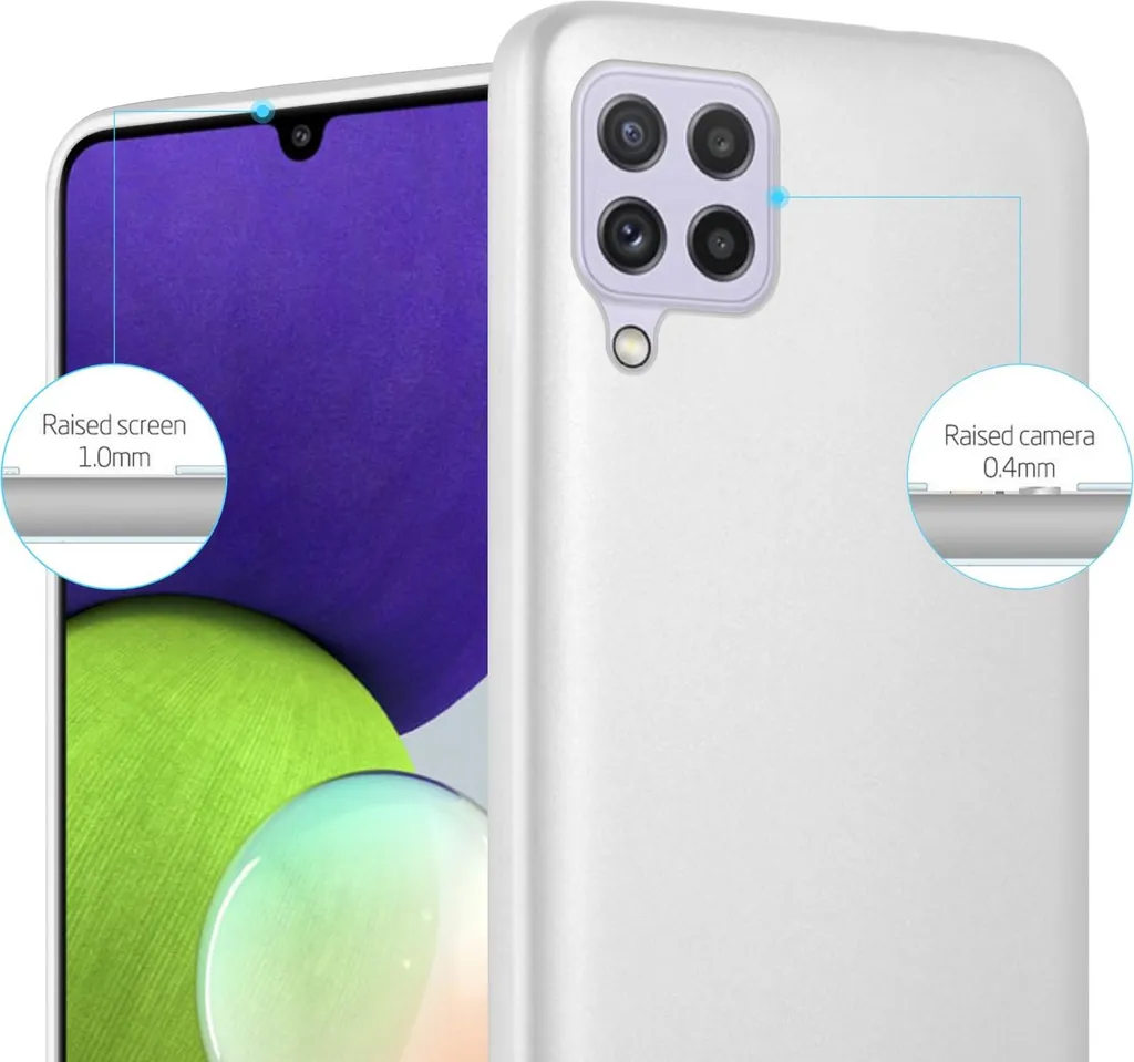 Cadorabo custodia protettiva per Samsung Galaxy A22 4G / M22 / M32 4G in argento Custodia per cellulare Custodia in silicone TPU Custodia Cover - 5