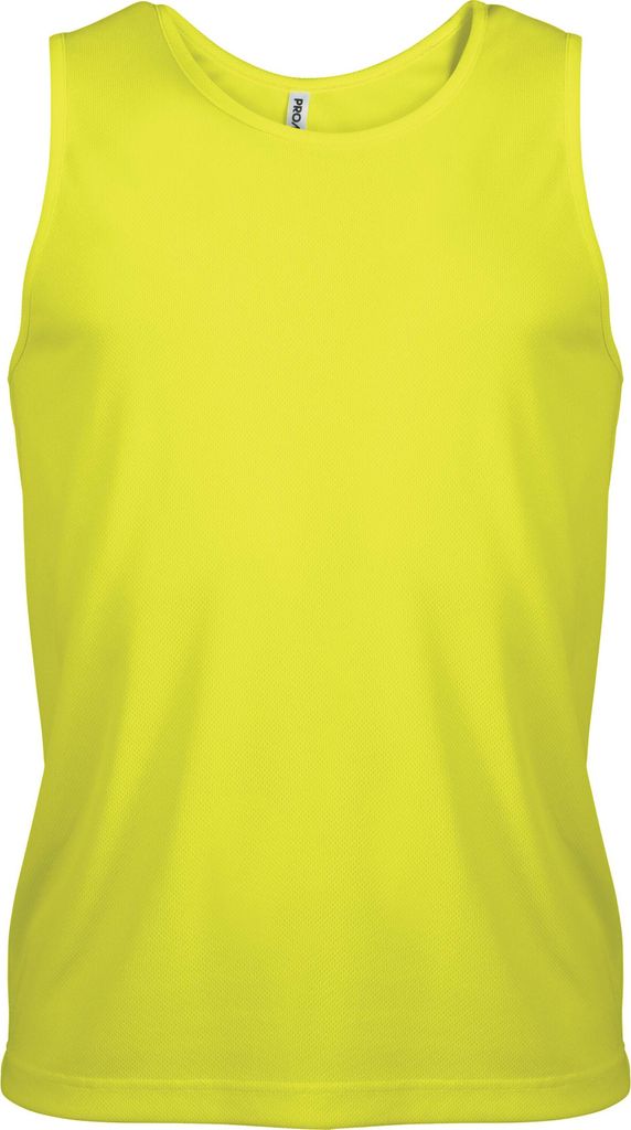 Proact Herren Sport Trägerhemd Sports Vest Gym Tank Top Muskelshirt, Größe:S, Farbe:Fluorescent Yellow