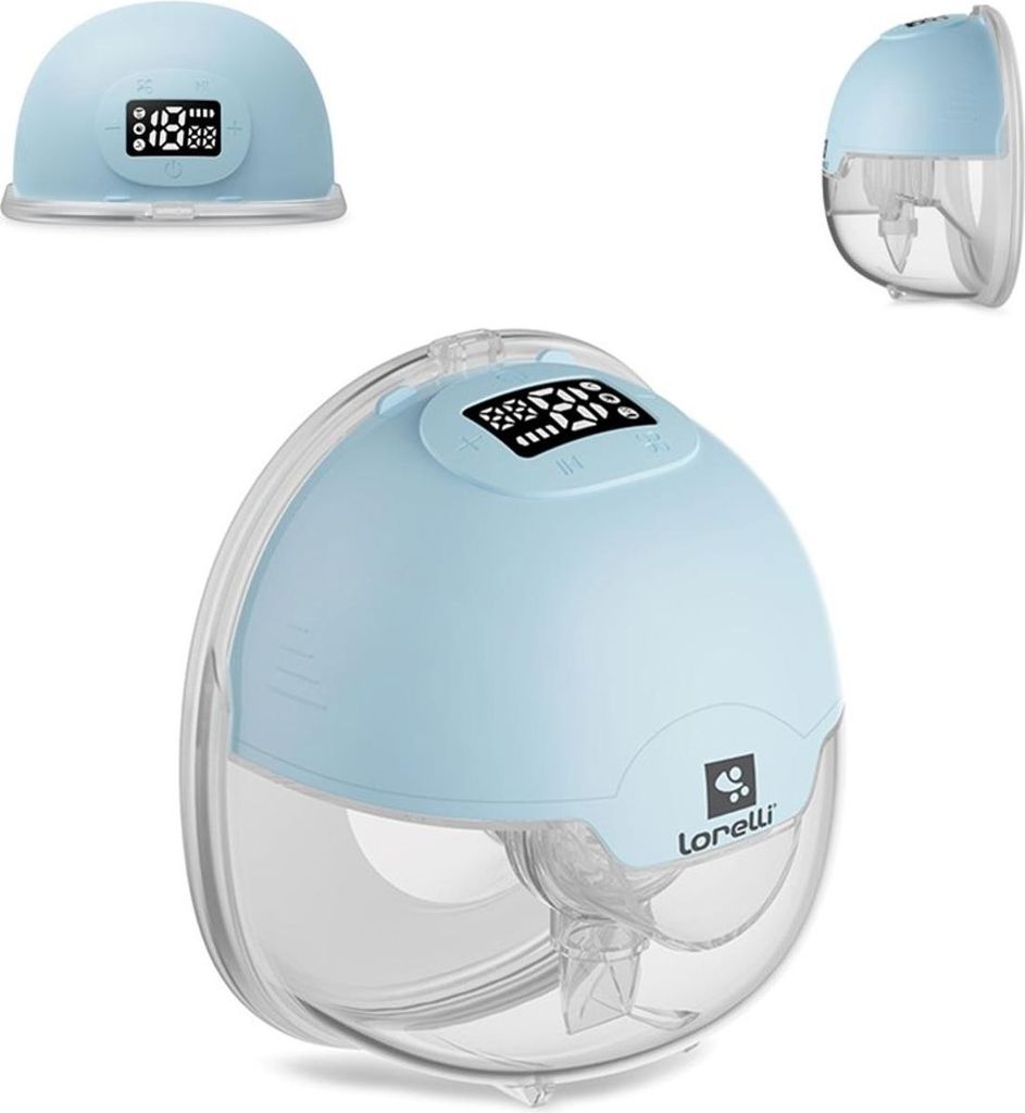 Lorelli elektrische Milchpumpe Aya, 180 ml 3 Modi 15 Vakuumstufen Timer tragbar blau