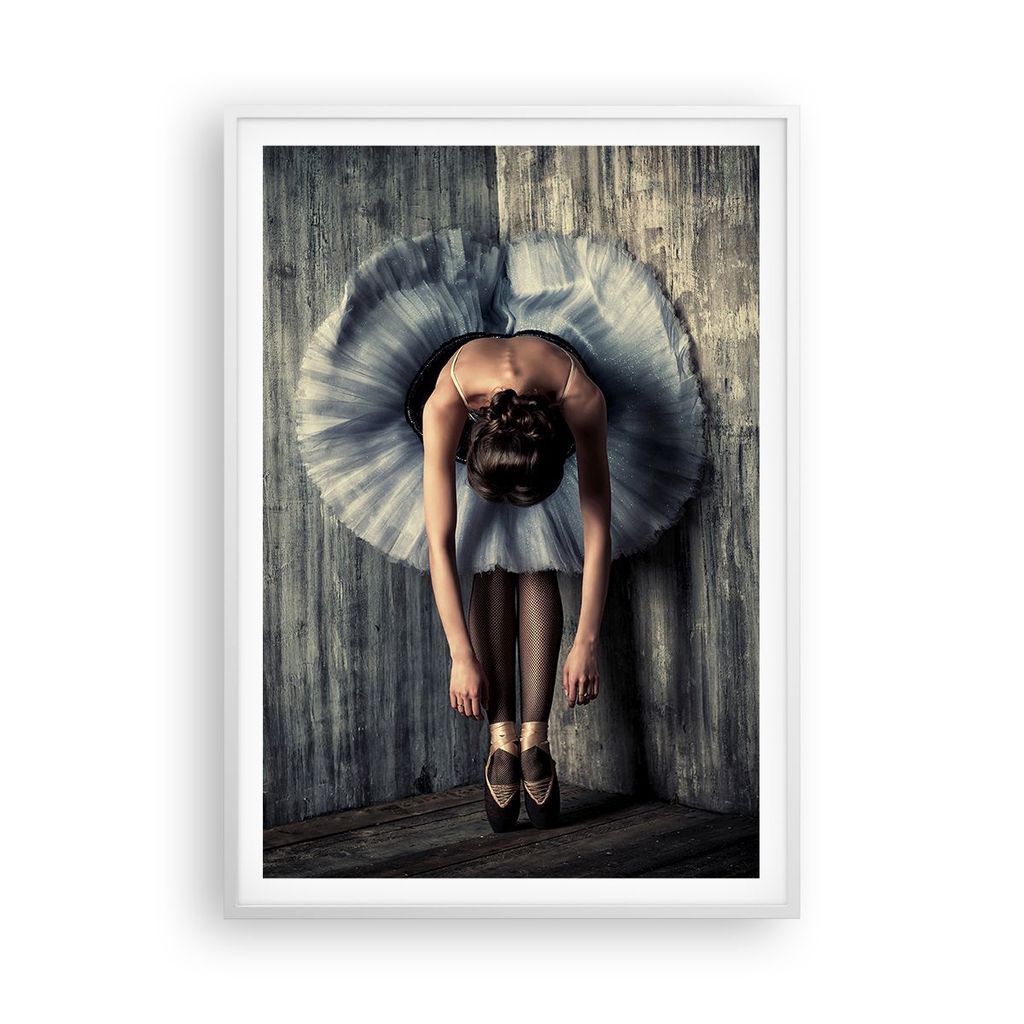 Gerahmtes Poster - Weißer Rahmen - Ballerina Ballett Tanz - 70x100 cm - Wand Bild - Wanddeko - Wandbilder - Kunstposter - Wandposter - Bilderrahme...