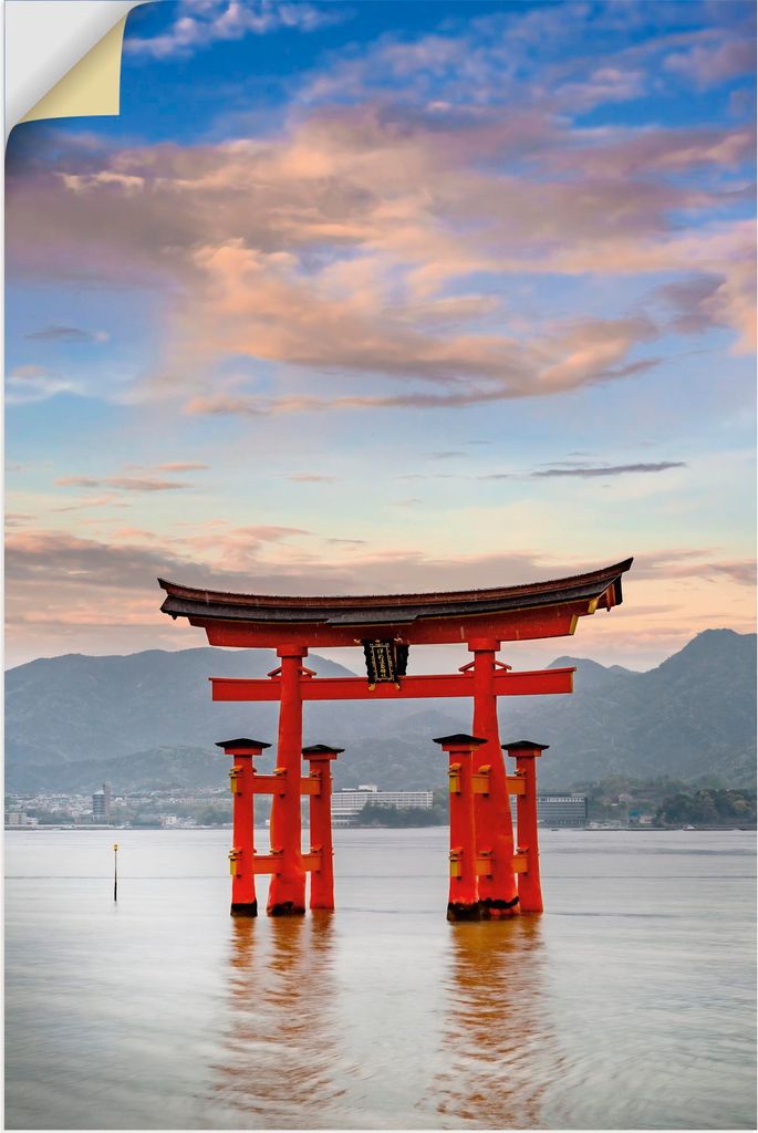 ARTland Wandbild, selbstklebend Itsukushima-Schrein am Abend Miyajima Größe: 60x90 cm