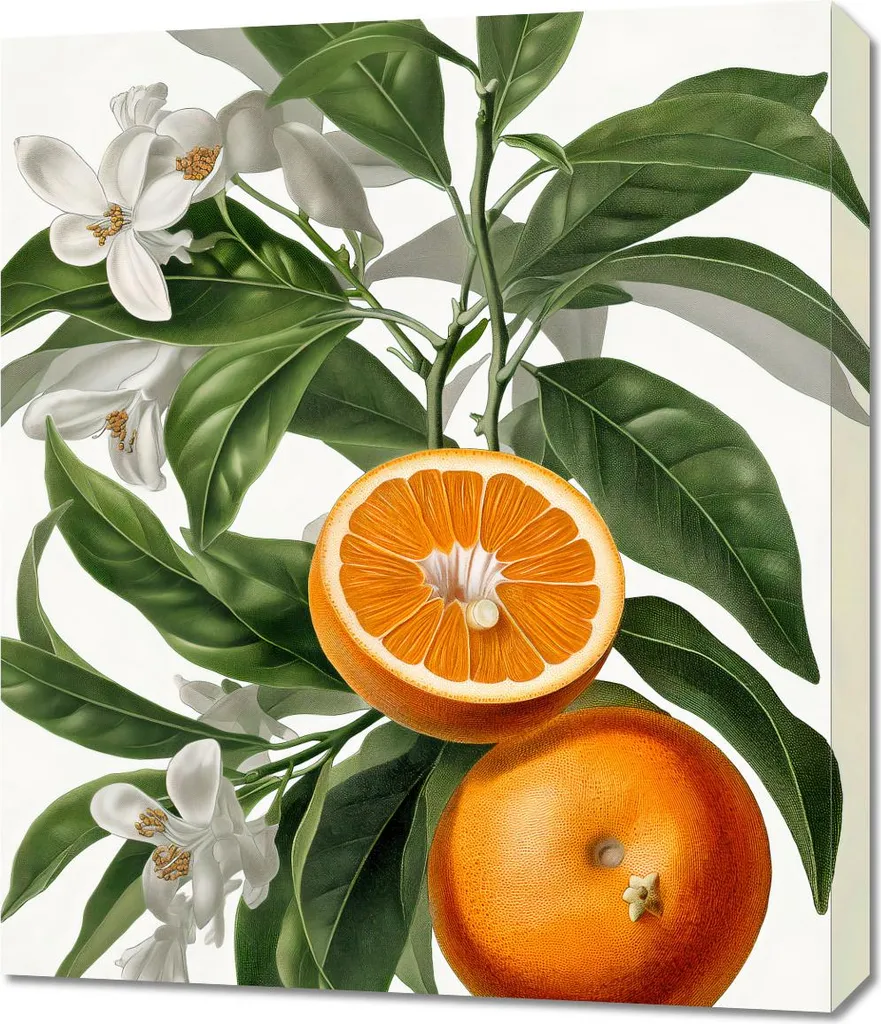 Toile murale 60x70 cm Maturité des oranges - Couleurs vives et éclat