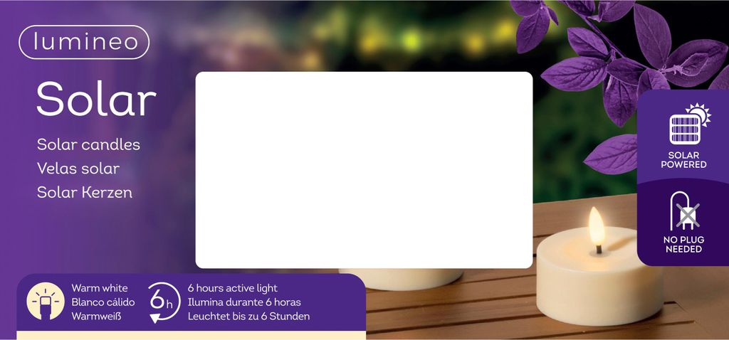 Solar LED Teelicht Outdoor 7x3,2cm Kunststoff Creme / Warmweiß