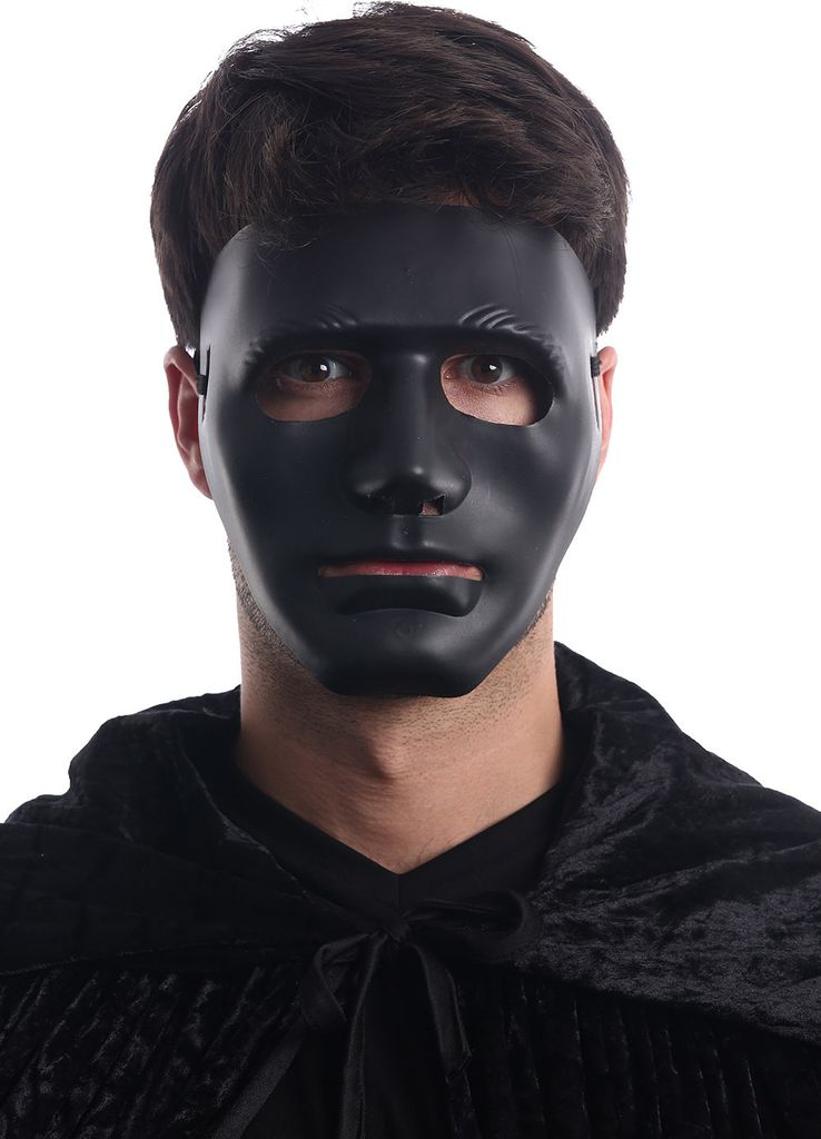 Halloween Maske Mystery Man "No ID" | Schwarz Produktbild 