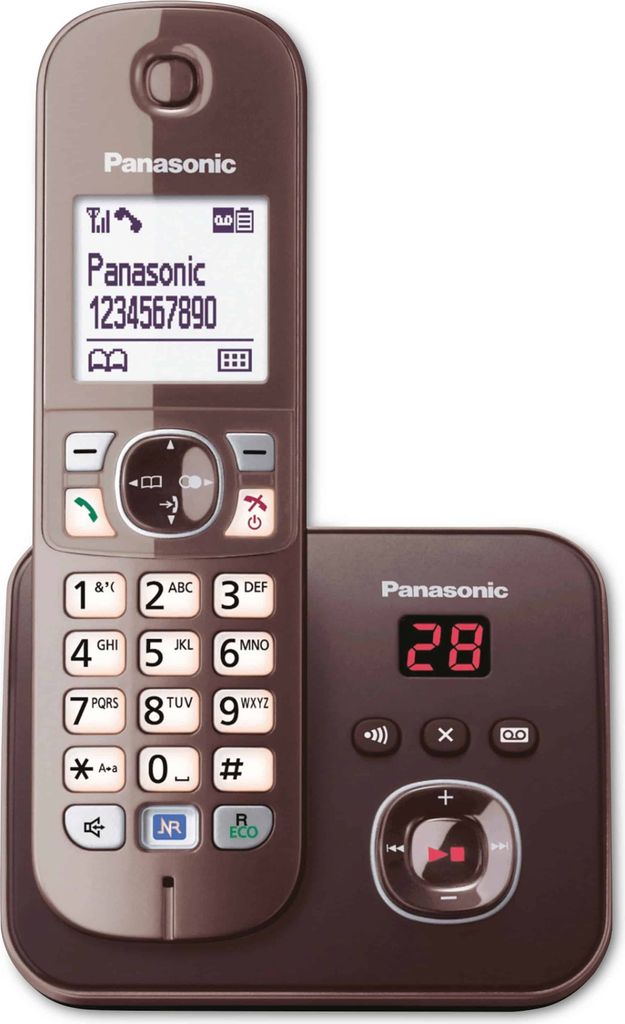 Telefon bezprzewodowy Panasonic KX-TG6821GA z AB mokka Zdjęcie produktu 